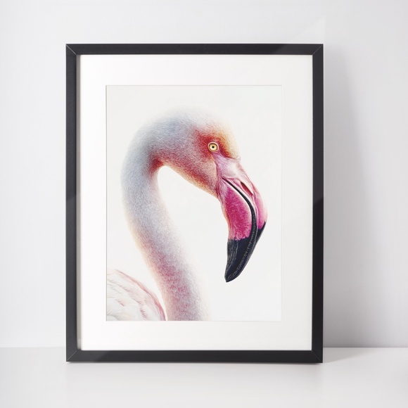 Watercolor Flamingo Wall Art Print, Unframed - Vibrant Tropical Elegance - Picture 3 of 7